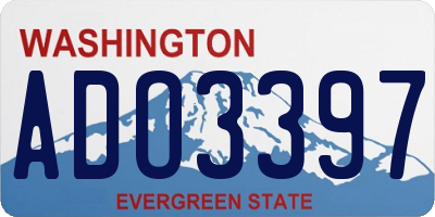 WA license plate ADO3397
