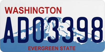 WA license plate ADO3398