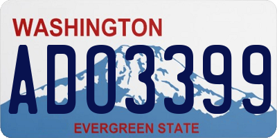 WA license plate ADO3399