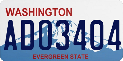 WA license plate ADO3404
