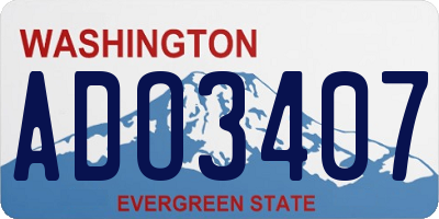 WA license plate ADO3407