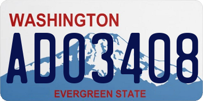 WA license plate ADO3408