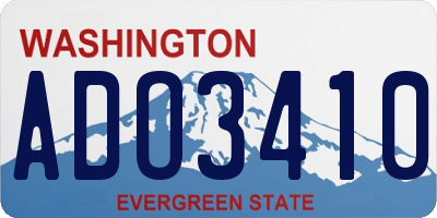 WA license plate ADO3410