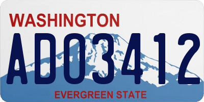 WA license plate ADO3412