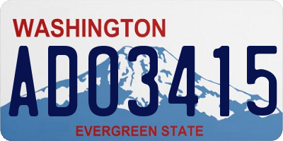 WA license plate ADO3415