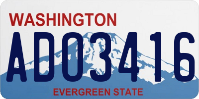 WA license plate ADO3416