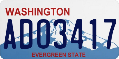 WA license plate ADO3417