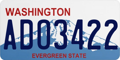 WA license plate ADO3422