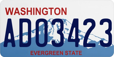 WA license plate ADO3423