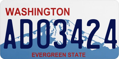WA license plate ADO3424
