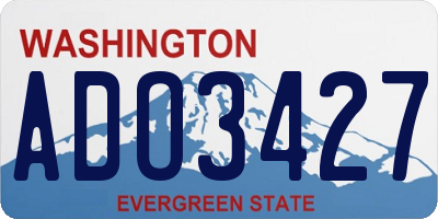 WA license plate ADO3427