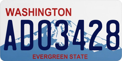 WA license plate ADO3428