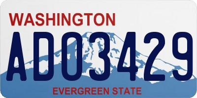 WA license plate ADO3429