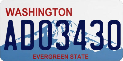 WA license plate ADO3430