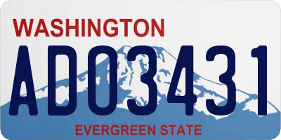 WA license plate ADO3431