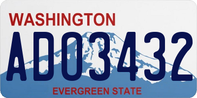 WA license plate ADO3432