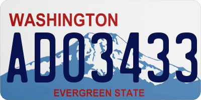 WA license plate ADO3433
