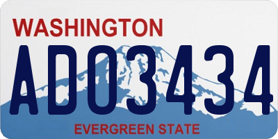 WA license plate ADO3434