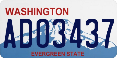 WA license plate ADO3437