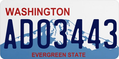 WA license plate ADO3443