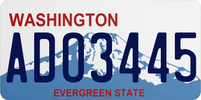 WA license plate ADO3445