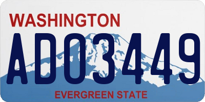 WA license plate ADO3449