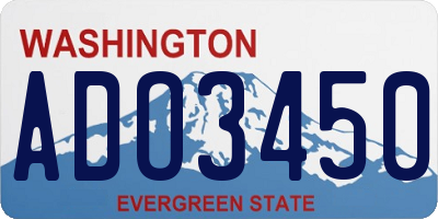 WA license plate ADO3450