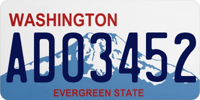 WA license plate ADO3452