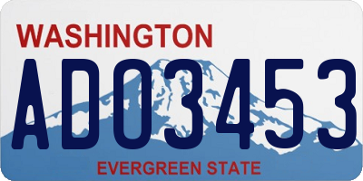 WA license plate ADO3453