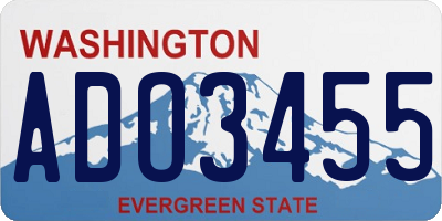 WA license plate ADO3455