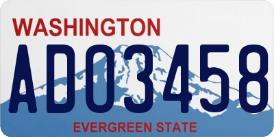 WA license plate ADO3458