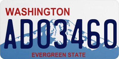 WA license plate ADO3460