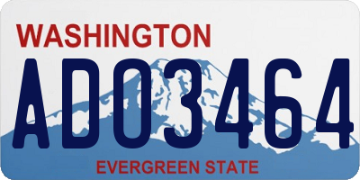 WA license plate ADO3464