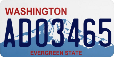 WA license plate ADO3465
