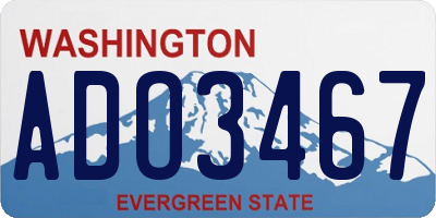 WA license plate ADO3467