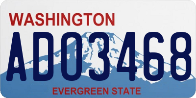 WA license plate ADO3468
