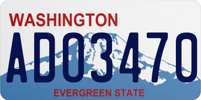 WA license plate ADO3470