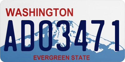 WA license plate ADO3471