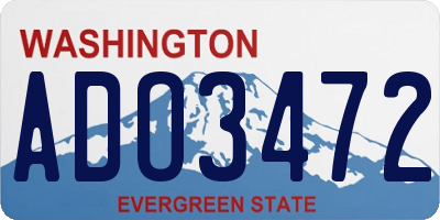 WA license plate ADO3472