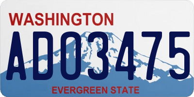 WA license plate ADO3475