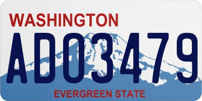 WA license plate ADO3479