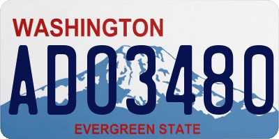 WA license plate ADO3480