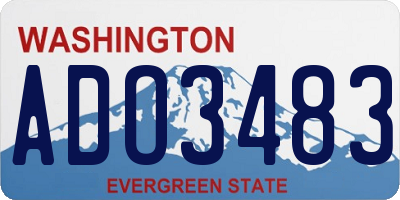 WA license plate ADO3483