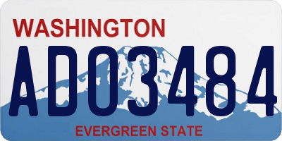 WA license plate ADO3484