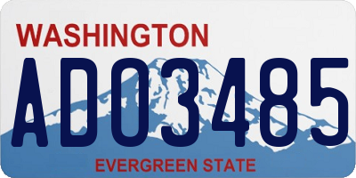 WA license plate ADO3485