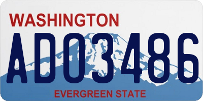 WA license plate ADO3486