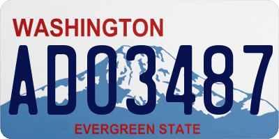 WA license plate ADO3487