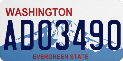 WA license plate ADO3490