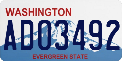 WA license plate ADO3492