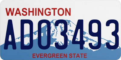 WA license plate ADO3493
